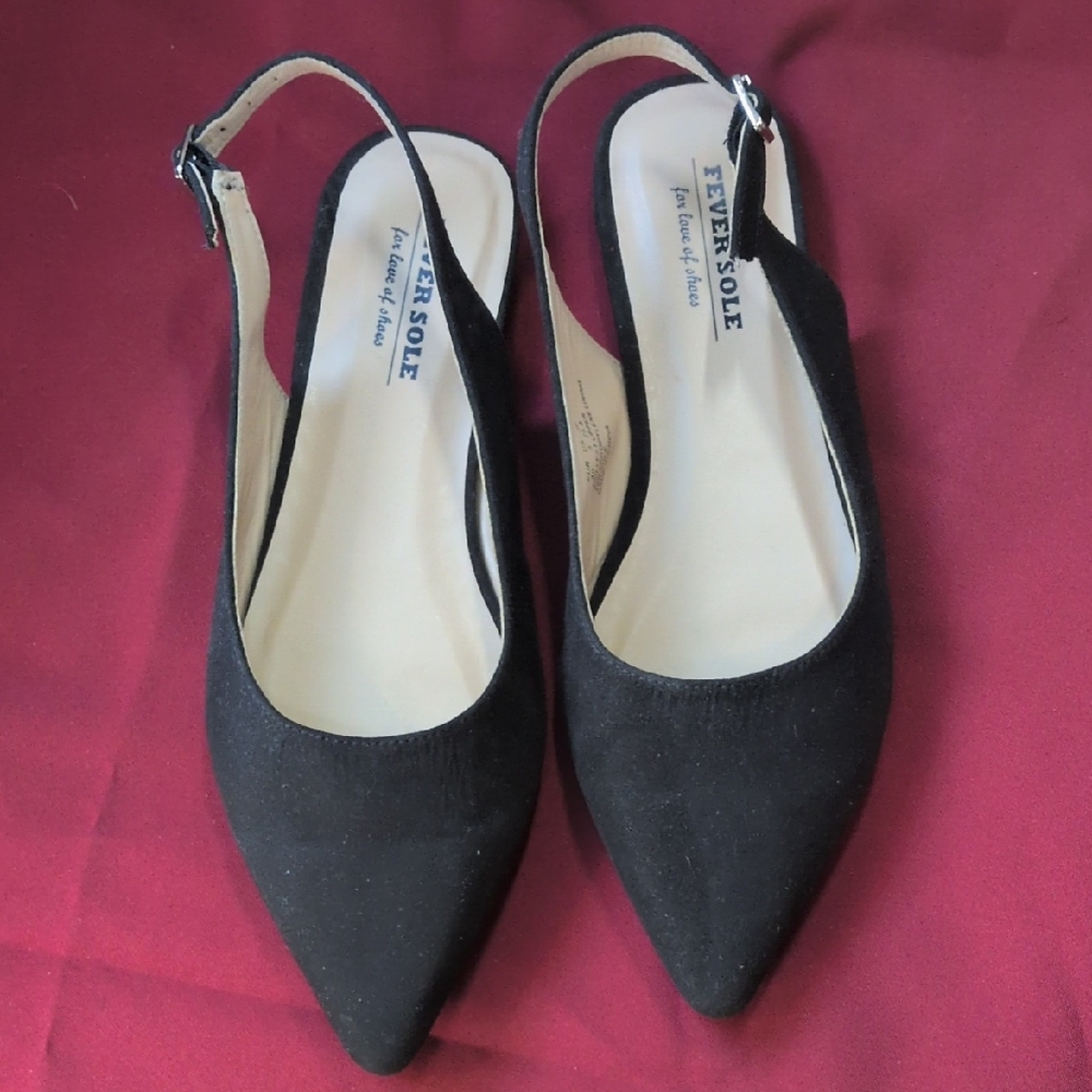 Elegant Black Slingback Heels by Fever Sole